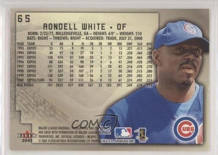 2001 Fleer Showcase Rondell White #65 - Image 2 of 2