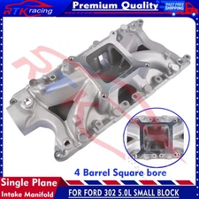 Rise Single Plane Intake Manifold for Ford 302 5.0L Small Block 4-Barrel Square