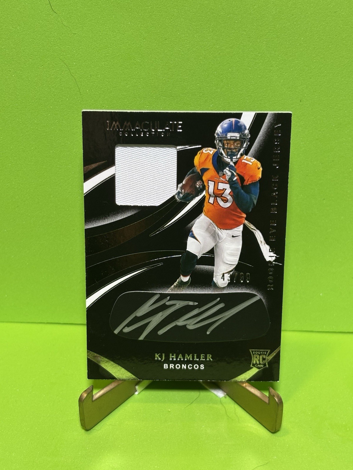 2020 Panini Immaculate Eye Black KJ Hamler Broncos Auto Patch #REB-24 /99