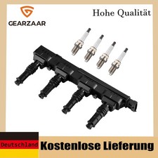 1x Zündspule + 4x Zündkerze für  AGILA  ASTRA CORSA CD MERIVA TIGRA 1.2 1.4