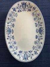 Vintage Johnson Bros England Windsorware Porcelain Ashford Blue Relish dish
