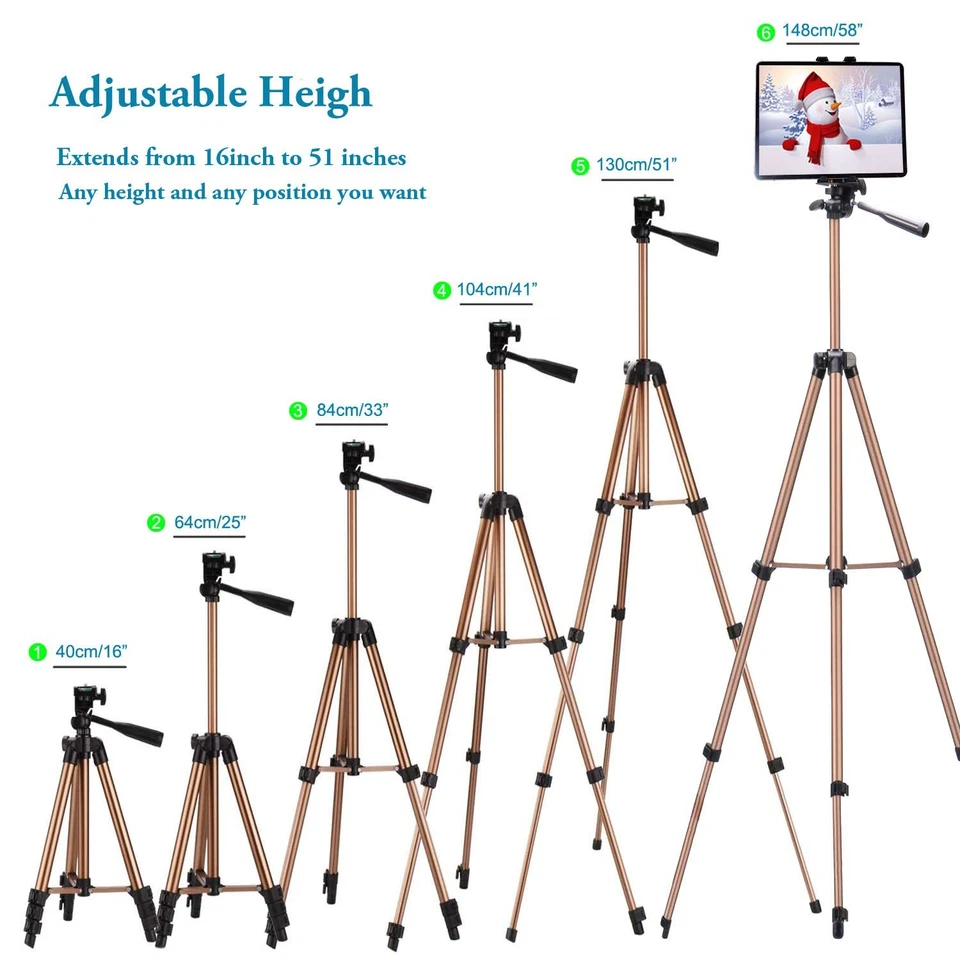 Treppiede per iPad, Tablet Treppiede Stand 51.6 pollici Regolabile Altezza Su... - Immagine 4 di 4