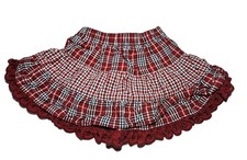 Vintage Oshkosh 24 Month Girls Plaid Skirt Red White Black 90s Y2k