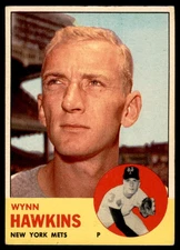 1963 Topps #334 WYNN HAWKINS  New York Mets  EX-EX+