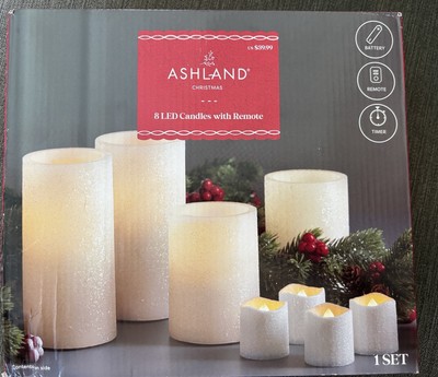 Ashland 8 Led Light Candle Collection Set With Remote Christmas NIB