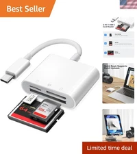 USB C SD Card Reader - 3 Slots for iPhone/MacBook/iPad, Plug & Play Convenience