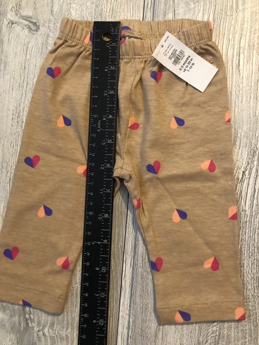 Baby Gap Girls 0-3 Months Heart Print Leggings Brown Color EB1D24 - Picture 4 of 5