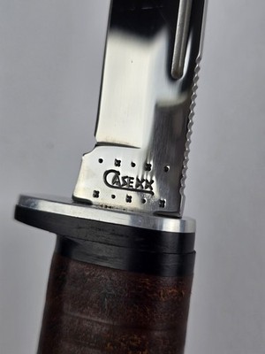 Vintage Case XX 16-5 SS Fixed Blade Knife Stacked Leather handle w