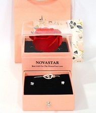 Forever Rose Gift Box with Necklace   Preserved Flower, Love Card  Gift Bag