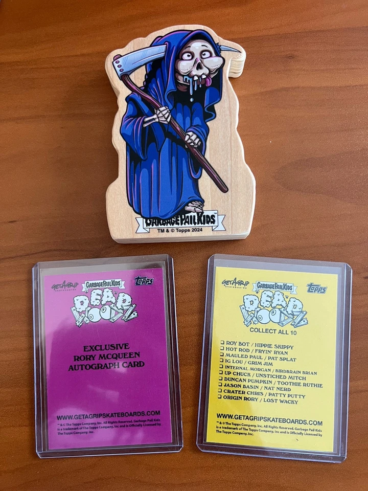 Get Grip Skateboards GARBAGE PAIL KIDS GPK Deadwoodz Signed Grim Jim Reaper Set - Image 2 of 4