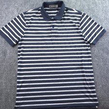 G Fore Polo Shirt Small Blue Striped Performance Stretch Golf Short Sleeve