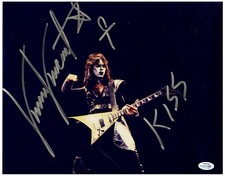 KISS Vinnie Vincent Signed Autographed 11x14 Photo V Guitar Exact Proof