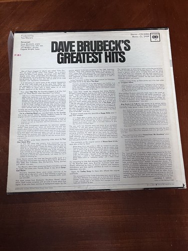 Dave Brubeck DAVE BRUBECK'S GREATEST HITS LP 1966 Columbia - Picture 2 of 3