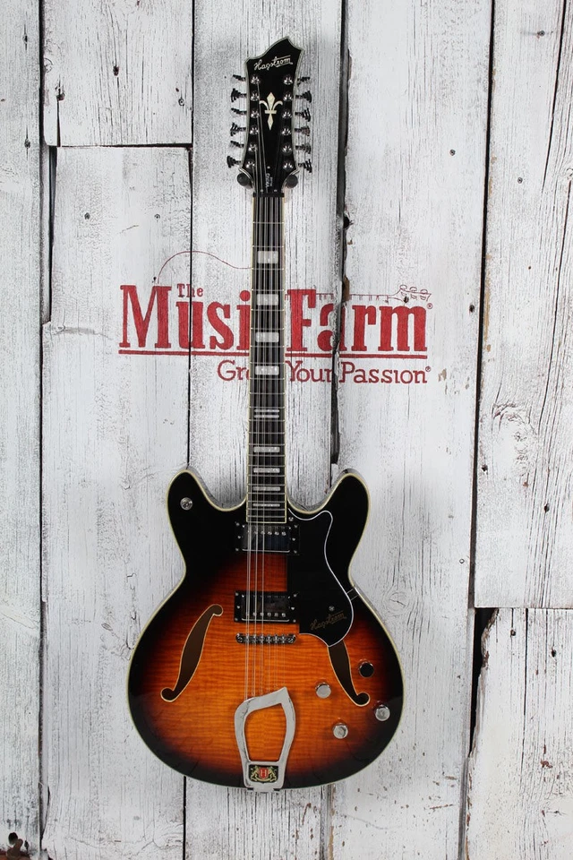 Guitarra Eléctrica Hagstrom Viking Deluxe 12 Cuerdas Cuerpo Semi-Hueco con Estuche Foto 4 de 4