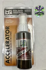 Bob Smith Industries Insta-Set, CA Accelerator. 2oz Bottle, Hobby Bolts, BSI.