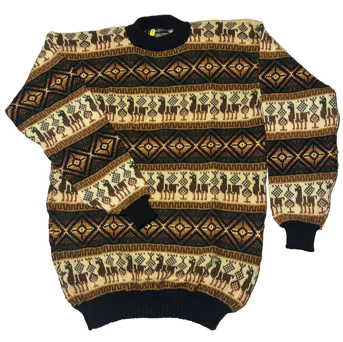 Gamboa Alpaca Wool Sweater Men's L Crewneck Pullover Made in Peru