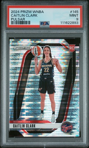 2024 Panini Prizm WNBA Caitlin Clark #145 Pulsar Rookie RC #28/499 PSA 9 Fever