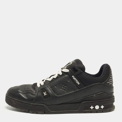 Louis Vuitton LV Trainer Size 45 Black Leather Lace Up Sneakers | eBay