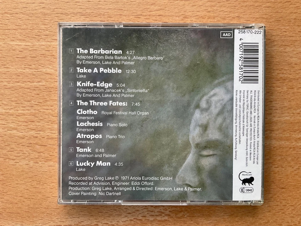 CD Emerson Lake & Palmer - ST, Manticore 1987, Sonopress sehr gut very good - Bild 2 von 4