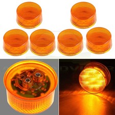 3pair Amber 2 Side Marker Light Clearance Lamp Round Shape For Truck Trailer