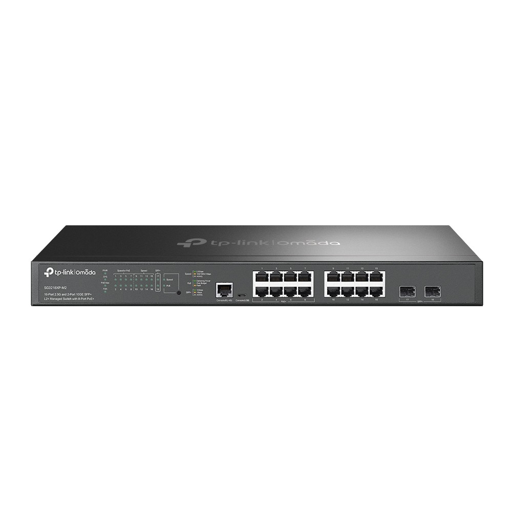 TP-Link Omada 16-Port 2.5G and 2-Port 10GE SFP+ L2+ Managed Switch with 8-Port
