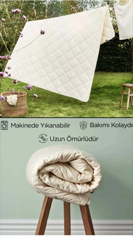 Edredón de lana merino de algodón orgánico certificado cuatro estaciones Foto 4 de 4