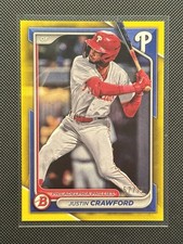 2024 Bowman Prospects Justin Crawford #BP-17 Yellow Border /75 (RC) Phillies