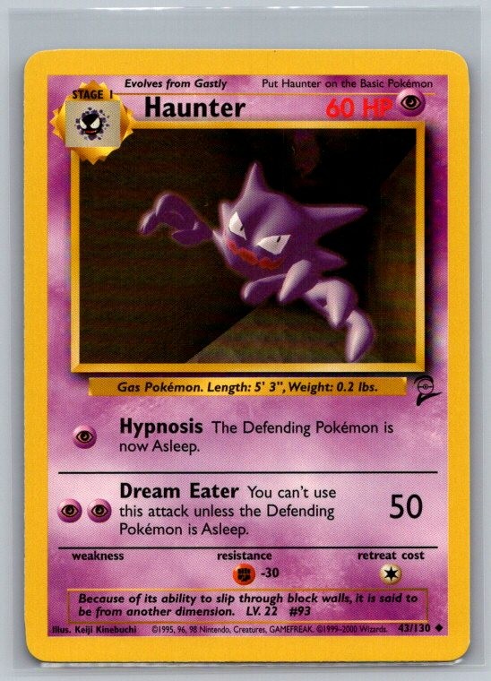 Haunter 43/130 Uncommon Base Set 2 Pokemon Lightly Played