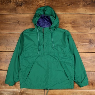 Vintage GAP Windbreaker Jacke L Herren 90er grün Kapuzenpullover 1/4 Zip