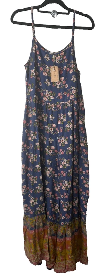 NUEVO Mono Natural Life Zoe Pierna Ancha Talla L Pizarra Floral Flores Multicolor C27 Foto 2 de 4