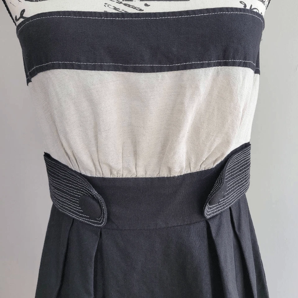 Vintage y2k Charlotte Russe linen blend dress mini strapless twee coquette - Image 4 of 4