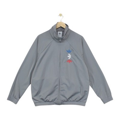 Adidas Metallic Trainingsjacke Herren Größe XL Grau Relaxed Fit 80er Freizeit