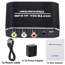 5V 1080P HDMI to RCA Converter Adapter AV/CVSB L/R Video Box Support NTSC PAL Q