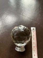 CLEAR CRYSTAL DIAMOND GLASS DOOR KNOBS CUPBOARD DRAWER FURNITURE HANDLE CABINET