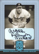 2005 Donruss Greats Signature Platinum HoloFoil #10 Brooks Robinson /5