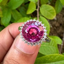 Certified Pink Sapphire Ring 925 Sterling Silver Natural Gems Jewellery Gift