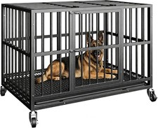 48 Inch Heavy Duty Indestructible Dog Crate for Large Dogs Escape Proof Dog
