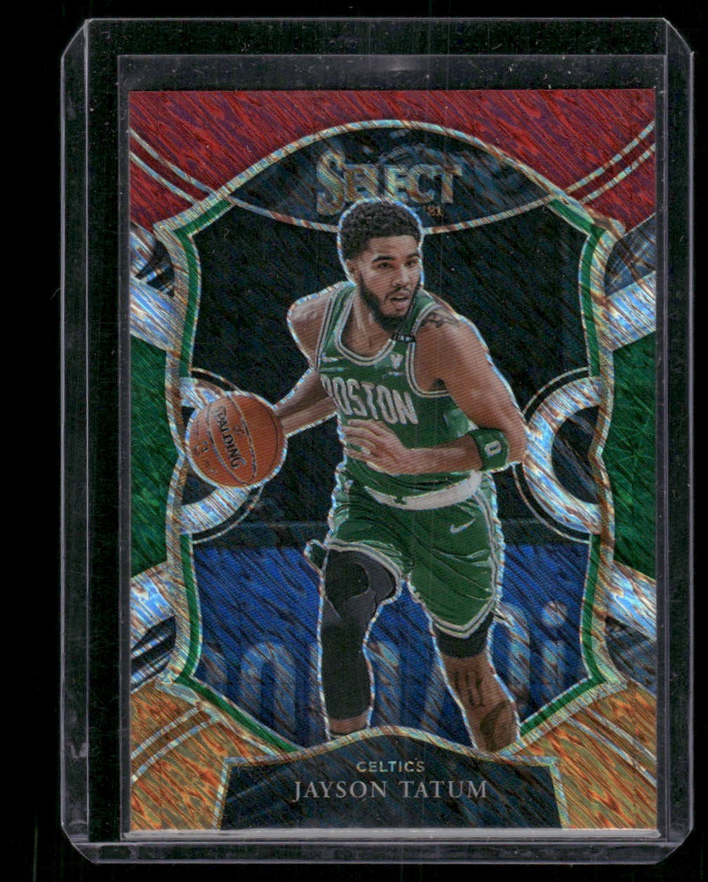 2020-21 Panini Select #41 Jayson Tatum Red White Orange Shimmer