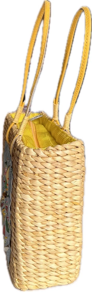 Сумочка Sally Huss парусники с солнцем и песком украшенные блестками соломенная сумочка - Изображение 3 из 4