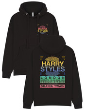 Felpa con cappuccio stampata premium Harry Styles Together London pesante nera adulto adolescente