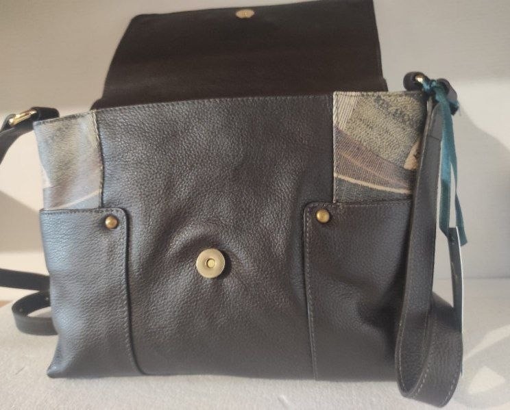 Gattinoni Borsa Tracolla Pelle Testa Di Moro Flap Over 28x21 cm, foto 2