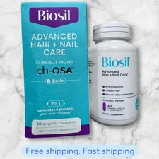 FOR 2 Biosil Advanced Hair+Nail Care 30+60 Caps Ea Exp2027+ BRAND NEW SHIPPING