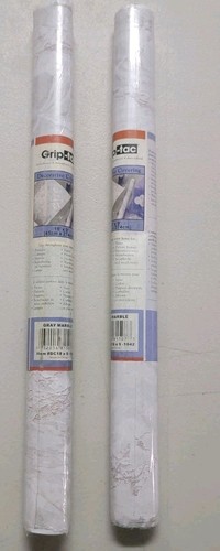 (2) Gray Marble Self-adhesive Multipurpose Decorative Covering 18"X 9'
