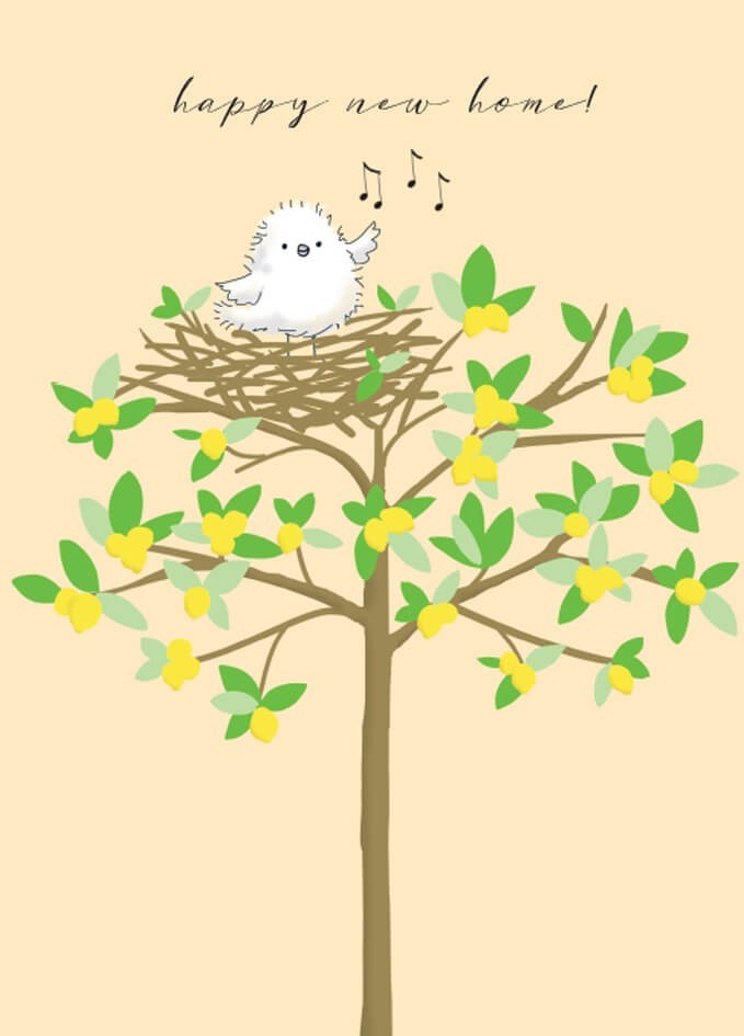 New Home Card Bird Nest Congratulations - Cute Design Greeting Card