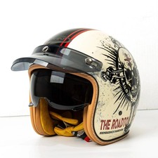 3/4 Open Face Motorcycle Helmet Retro Riding Lightweight Off-road Motor Helmets