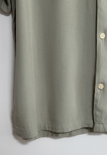 Allsaints “Venice” Short Sleeve Shirt Plain Sage Green Ramskull XL/relaxed - Picture 10 of 11