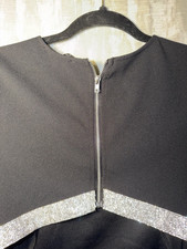 Trixxi Black/Silver Sheath Short Dress M Long...