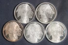 FIVE (5) INDIAN BUFFALO 1 OZ .999 SILVER ROUNDS ( 5 OZ TOTAL)  LOT 180846