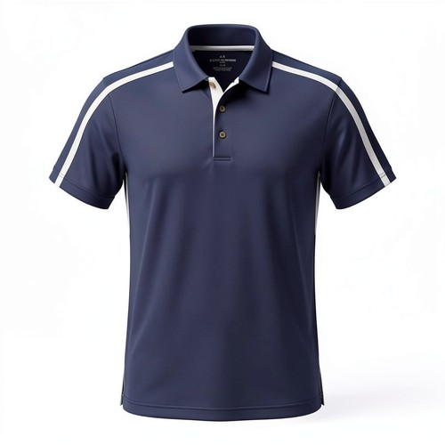 Grand Slam Golf Mens Medium Dark Slate Blue White Trim Performance Polo Shirt