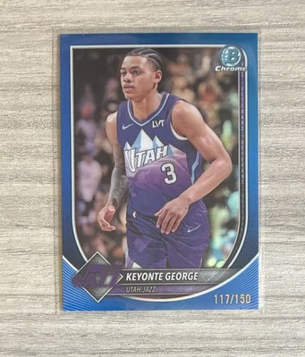 2025 Topps Bowman Chrome Blue Refractor #BCV-189 Keyonte George /150 Jazz
